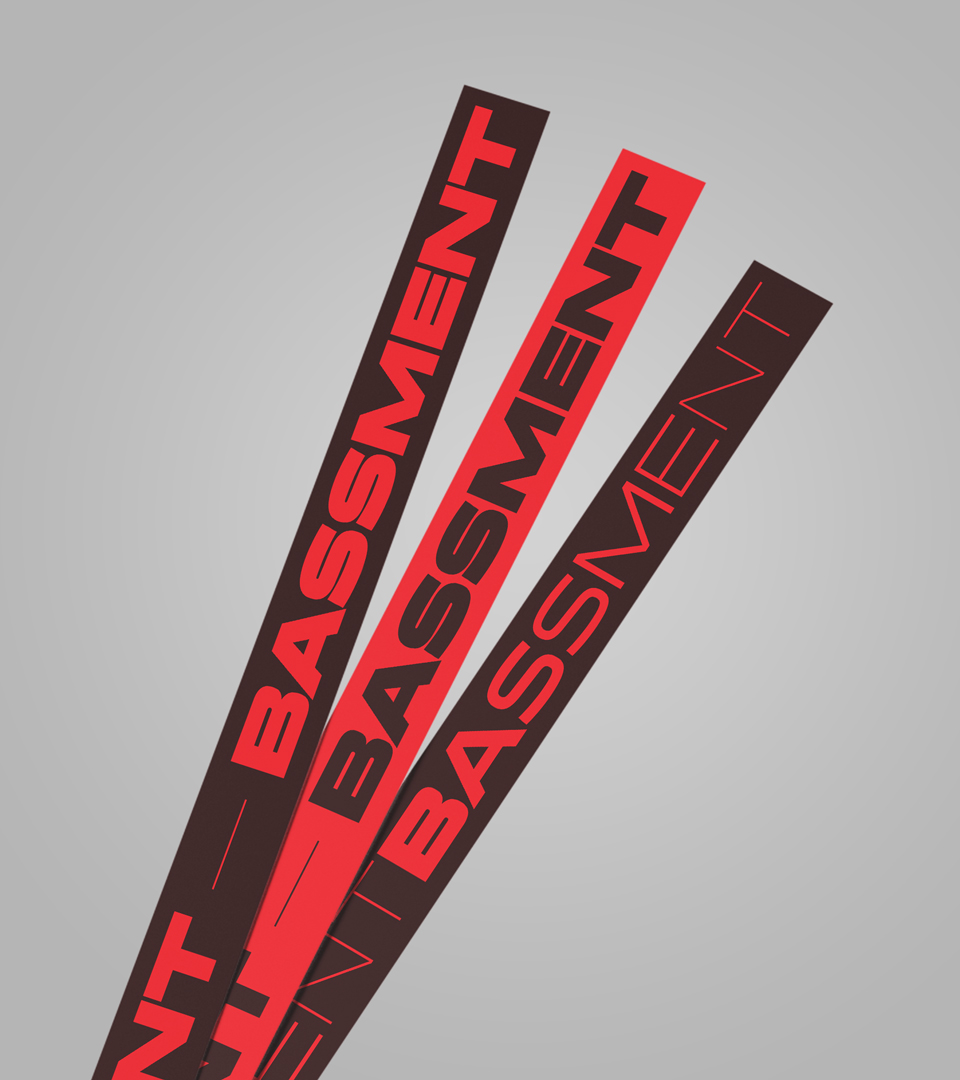 Mockup of Bassment wristbands.