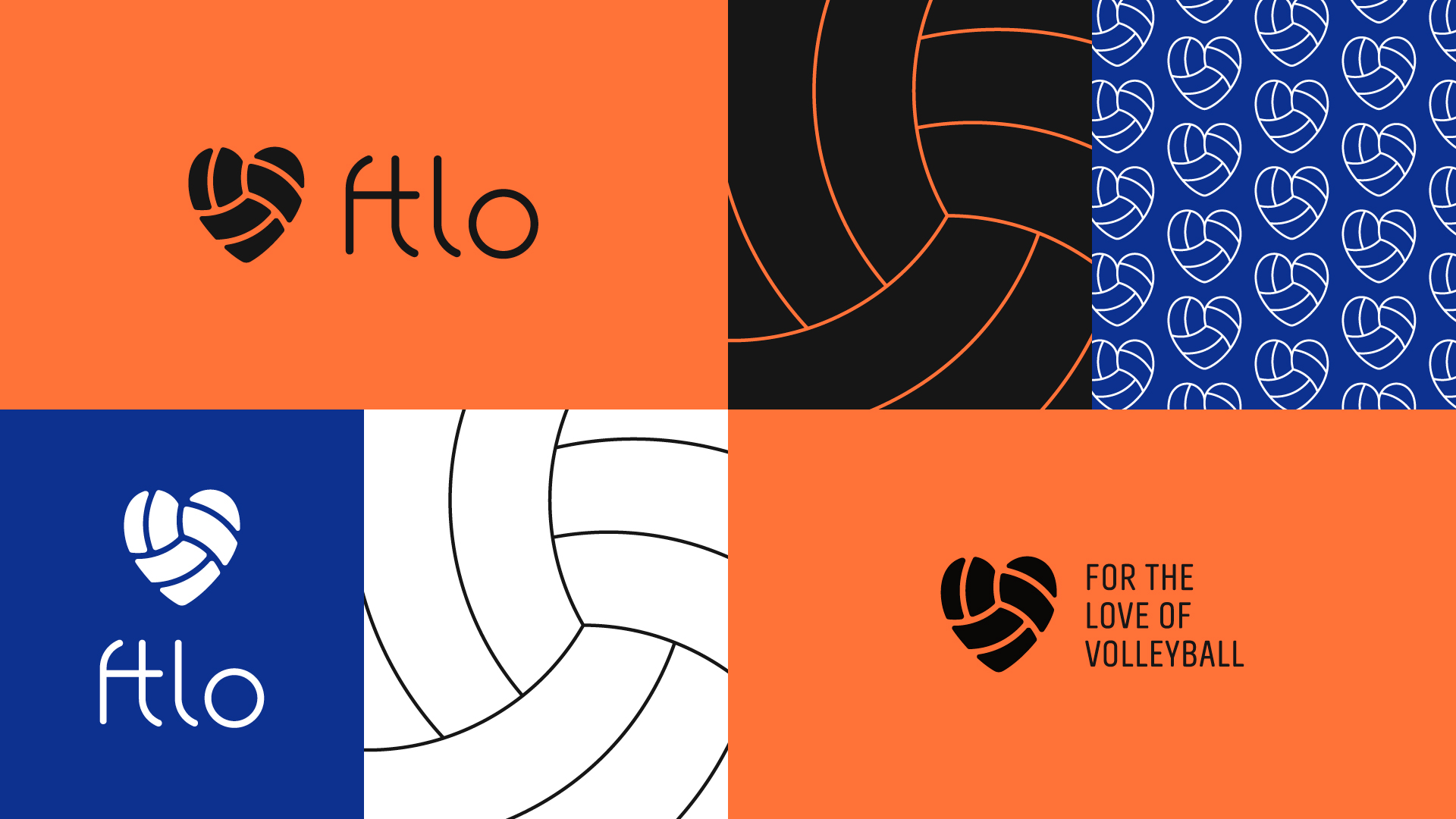 Board of graphics showcasing the new Ftlo logos, colours and graphics.