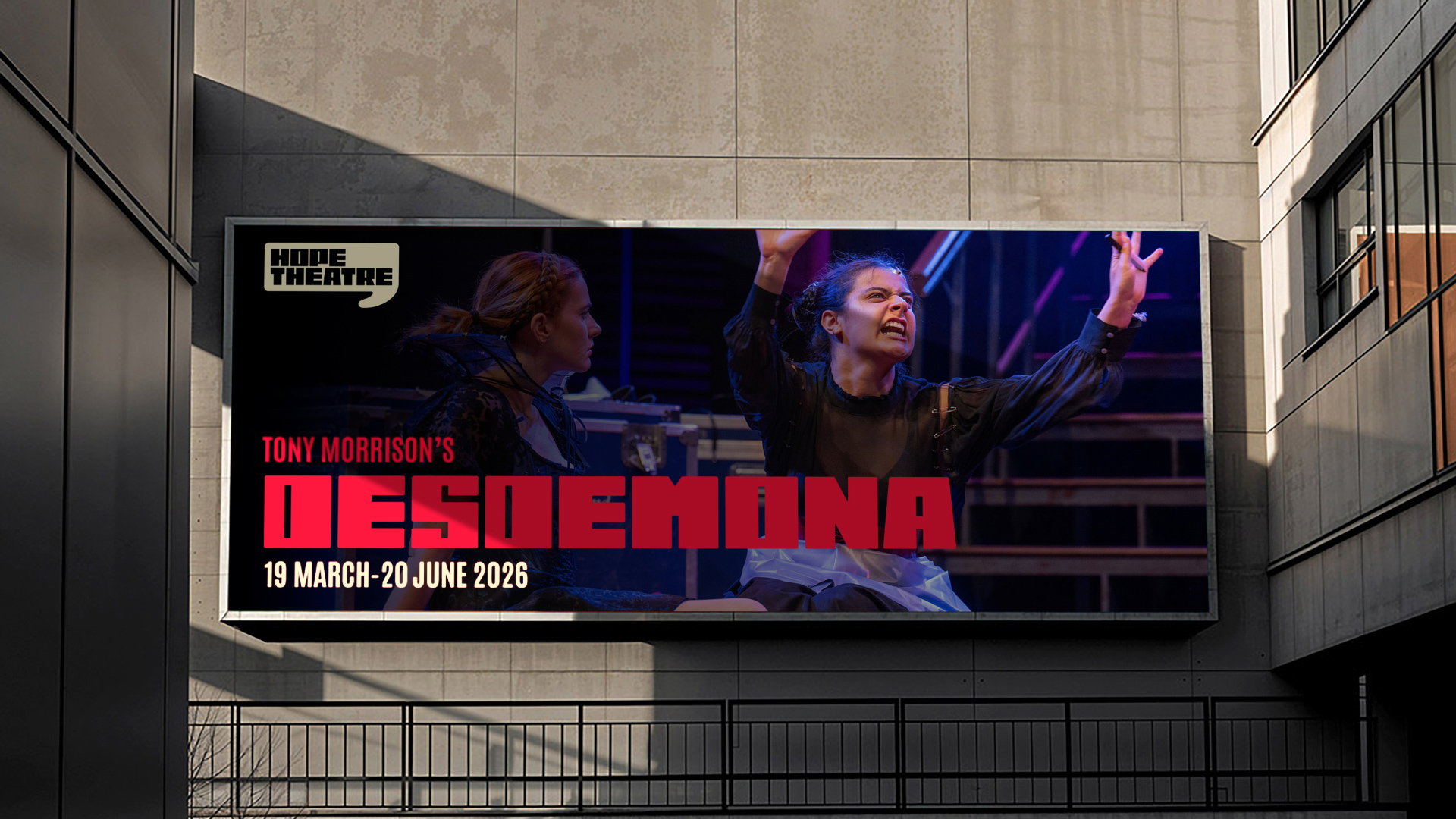 Mockup of a Hope Theatre production billboard.