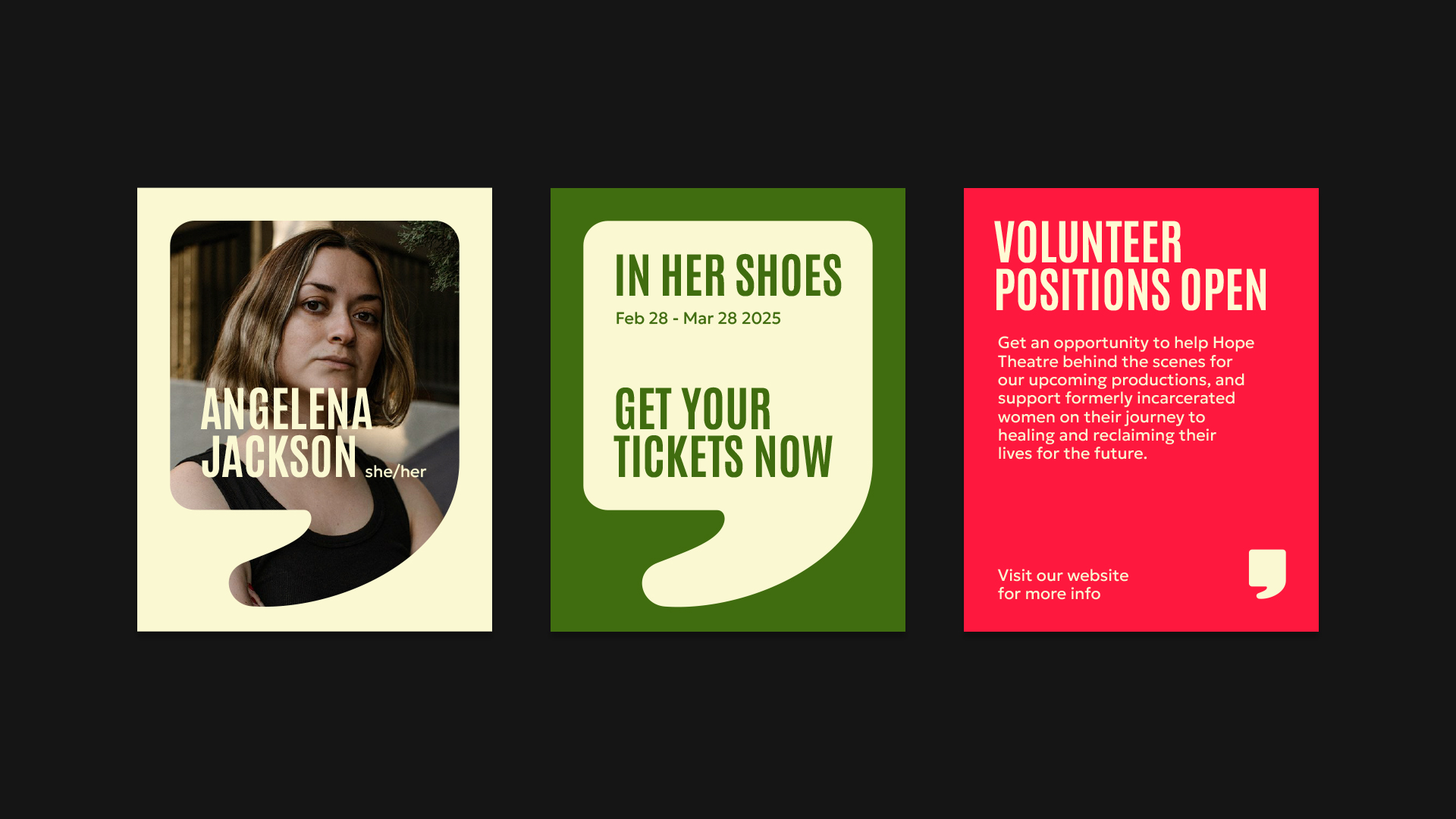 Three branded social media post examples.