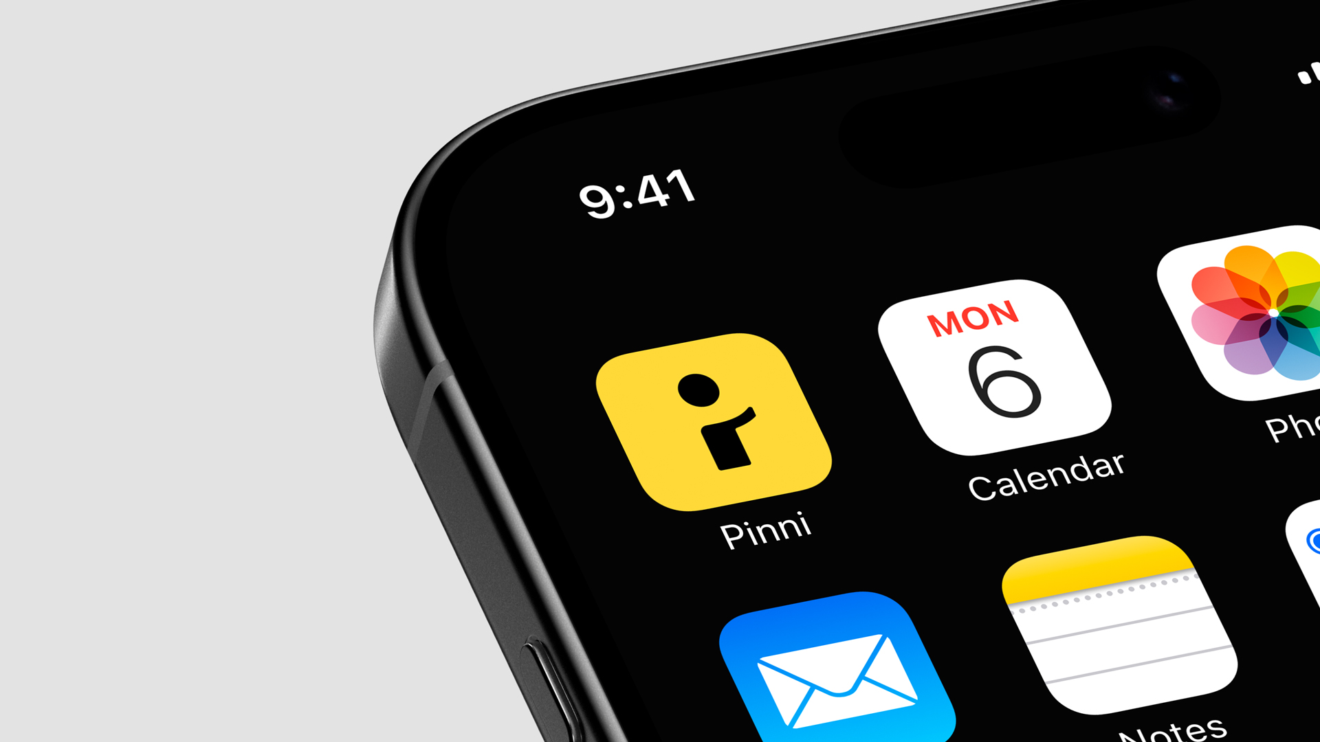 Tight shot of the Pinni app on a phone screen.