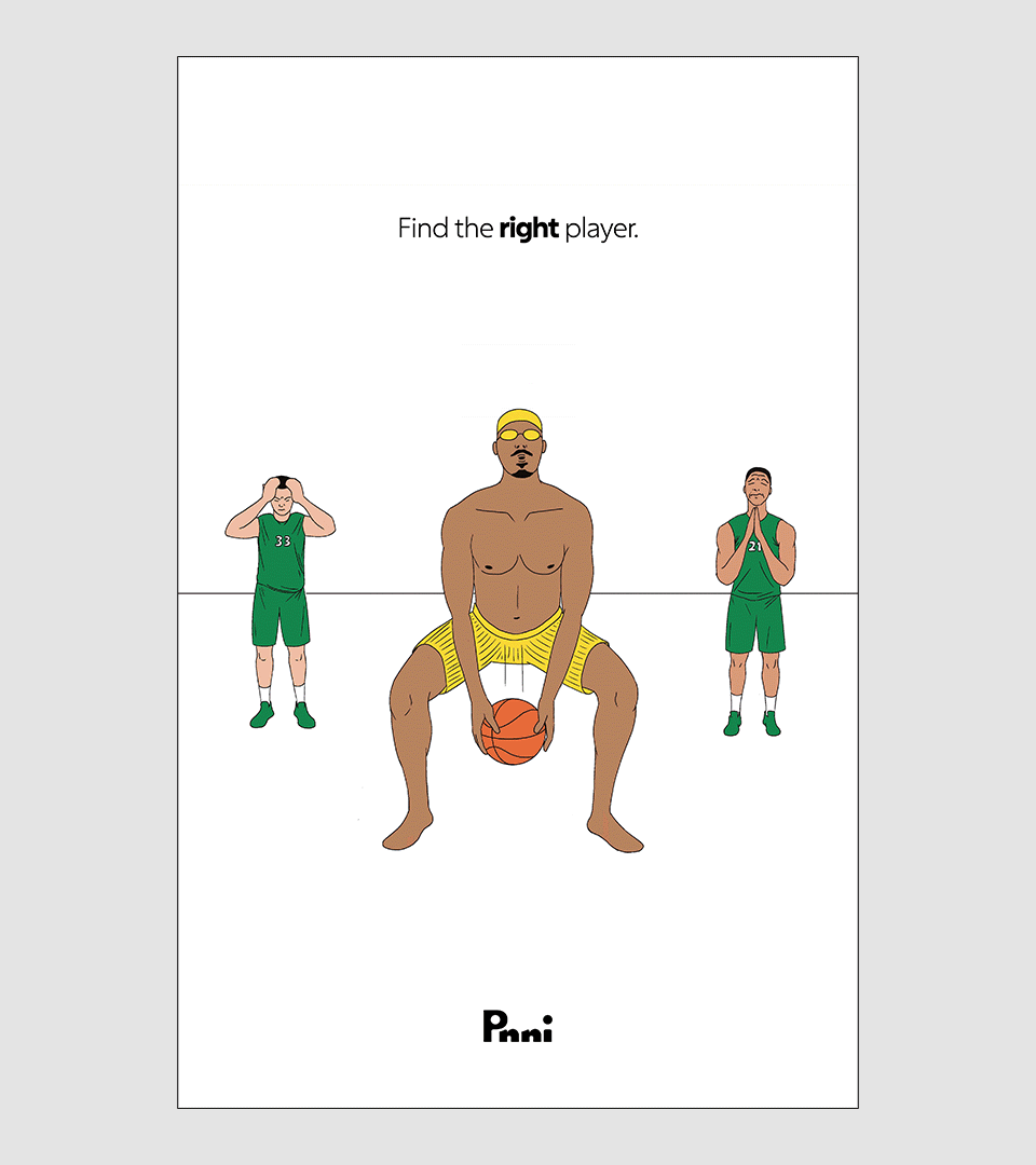 Gif flipping through the poster concept sketches for the ad campaign.