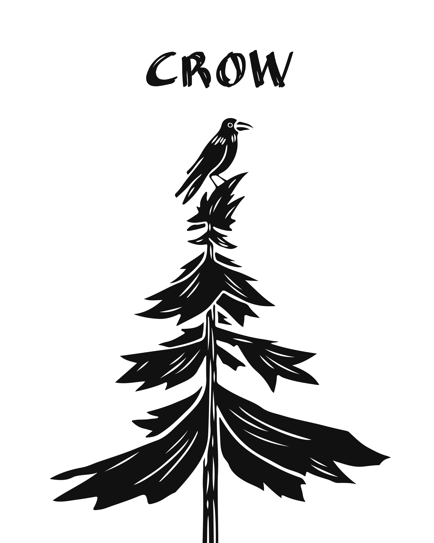 Illustrated crow comic.