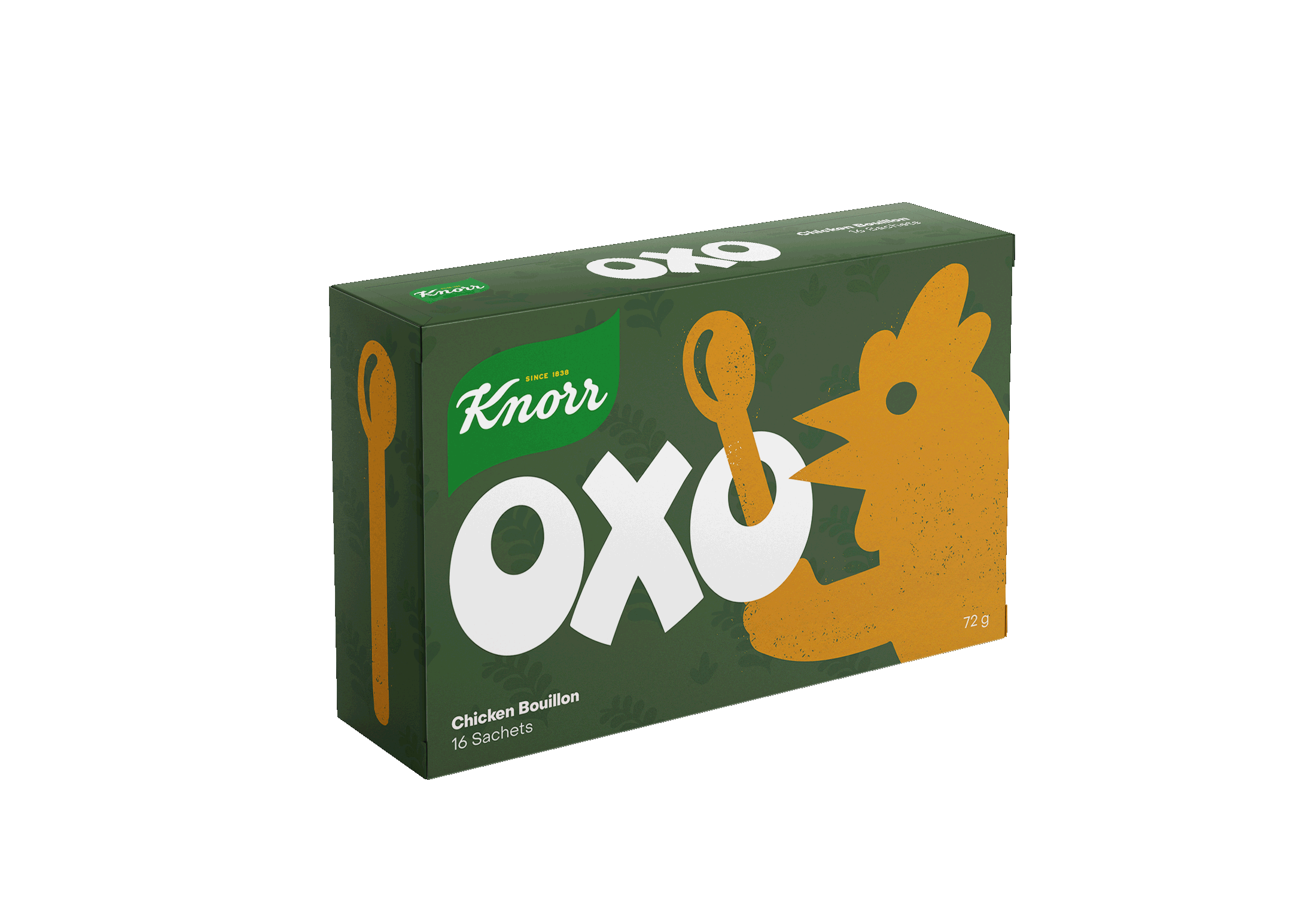 Oxo Knorr chicken bouillon box packaging design.