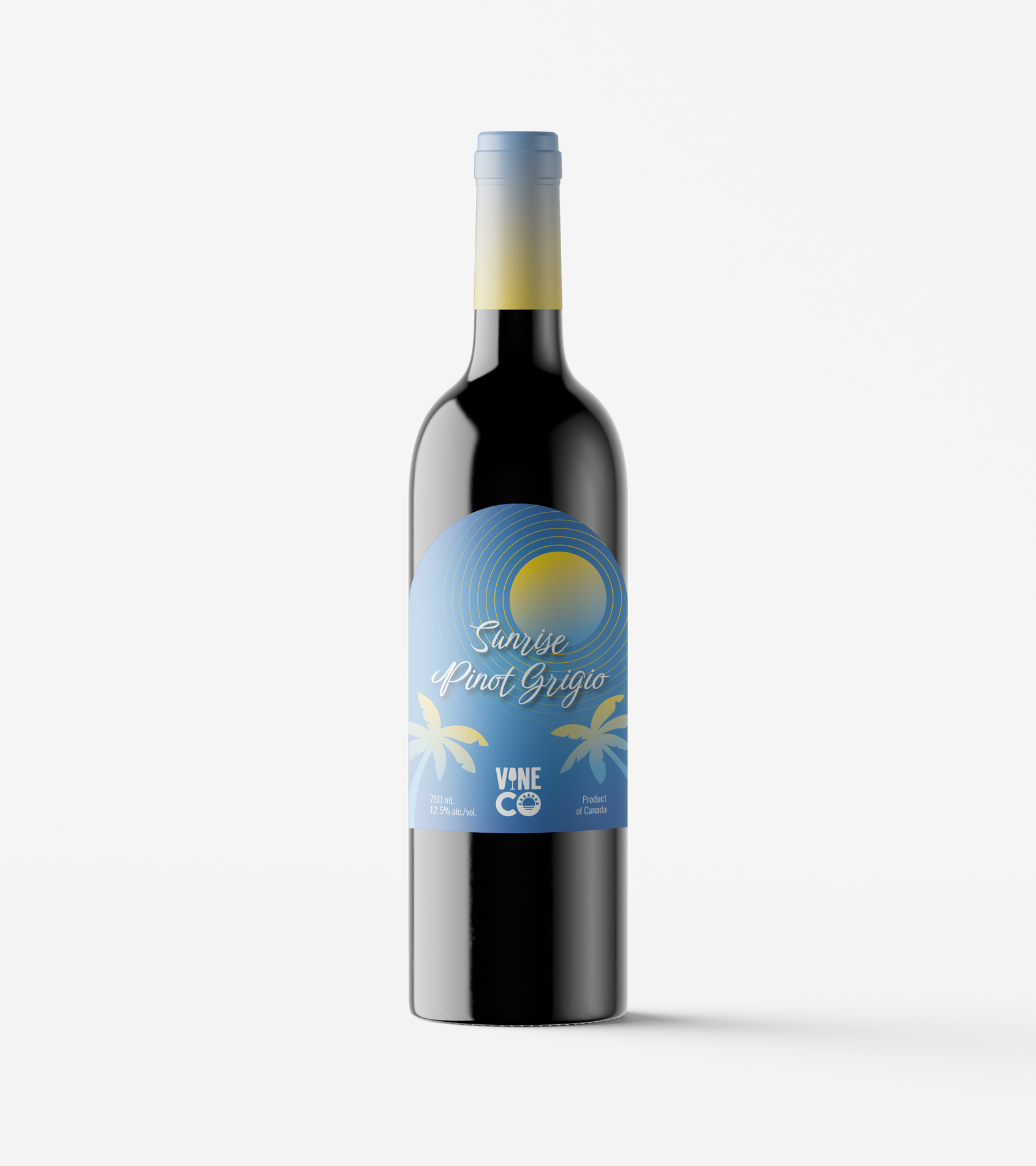 Vineco wine bottle label design.